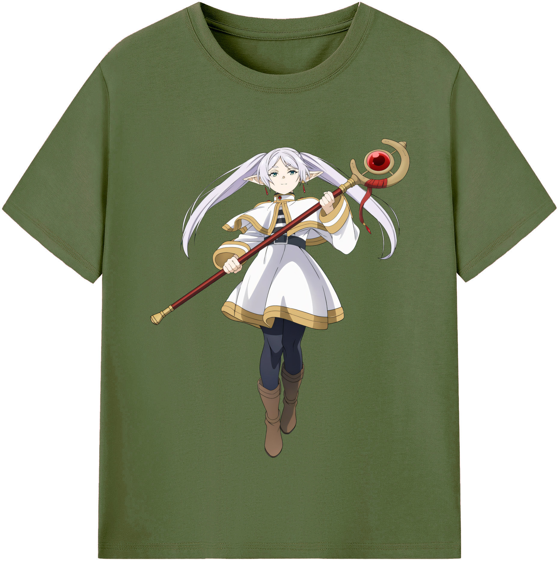 （画像用） 葬送のフリーレン Frieren 綿100％半袖Tシャツ（フロントプリント）